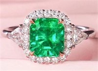 3.5ct Colombian Emerald 18Kt Gold Ring