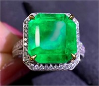 9.2ct Colombian Emerald 18Kt Gold Ring