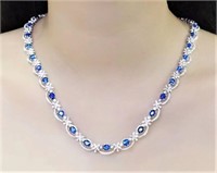 12.4ct Royal Blue Sapphire 18Kt Gold Necklace
