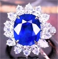 4.8ct Myanmar Sapphire 18Kt Gold Ring