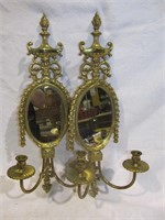 Fabulous Brass Mirrored Wall Sconces