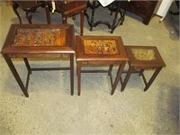 Carved Nesting Tables missing Glass on 2
