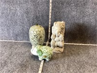 Ceramic Jar, Elephant, and Statue Bundle
