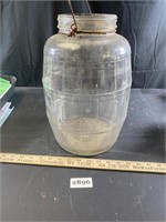 Vintage Glass Large "Barrel" Jar