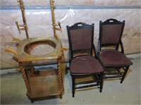 Pair Antique Chairs, Etc.
