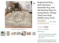 R705 Rugland 6x9 Stain Resistant Washable Rug