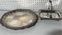 Silver Plate Tray and Holder