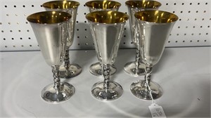 Set of Six Plator Spain Goblets
