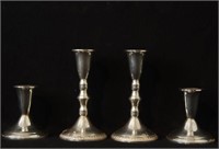 Two Pairs of Sterling Candlesticks