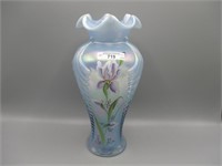 Fenton 11" HP Feathers vase