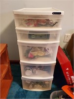 Storage Compartment Bin w/ Assorted Decor