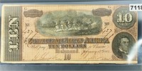 1864 Confederate $10 Bill CLOSELY UNC