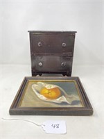 Miniature 2-Drawer Chest, Small Oil on Artist