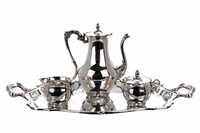 FOUR PC ASSEMBLED SILVER COFFEE SERVICE, 1839g