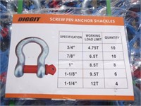 Unused Screw Pin Shackles