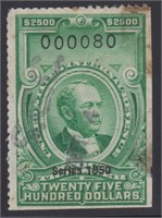 US Revenue Stamp #RD336 Used with cut cancel and t
