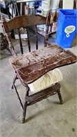Antique wood high chair