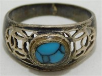 Sterling Silver Turquoise Ladies Ring