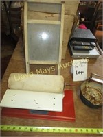 3pc Vintage Metal Laundry Toys & Washboard