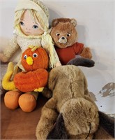Lot Of 4 VTG Stuffed Animals Teddy Ruxpin & Puppet