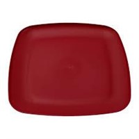 12pk 10.5" Red Square Plastic Plate BPA Free A12