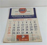 1951 Gulf Petroleum Products all Months Calendar