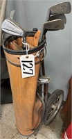 Vintage Golf Clubs with Bag