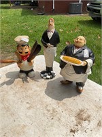 Waiter, baker, butler figurines