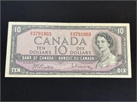 1954 Canadian $10 Note