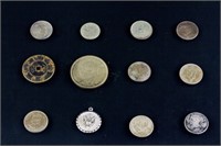 11  Assorted Chinese Coins and 1 Pendant
