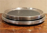 (11) ROUND STAINLESS STEEL SERVING TRAYS