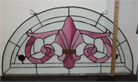 Stained Glass w/Pink Design 33 1/2" x 17 1/4"