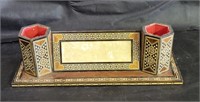 VTG Inlaid Wooden Desk Organizer