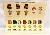Orders & Medals Of The U.S.S.R Poster Sheet