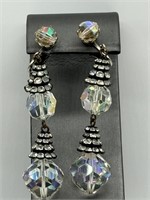 1940's Fine AB Crystal Dangle Drop Earrings