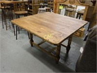 Wood Dining Table w/Fold Down Sides Drop-leaf