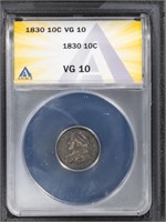 1830 10C Capped Bust Dime ANACS VG10