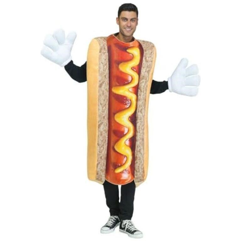 Fun World Men's Photo Real Hot Dog Adult Costume,