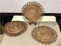 Set of 4 Round Woven Plate Chargers Placemats