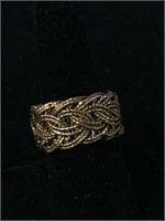 GOLD OVER SILVER BRAIDED RING;