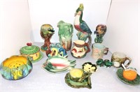 Lot of 15 majolica style pieces