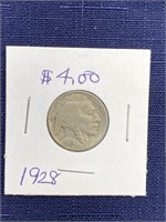 1928 buffalo nickel coin