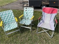 Three outdoor patio chairs