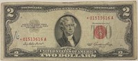 1953 Scarce Star US Note RED Seal $2