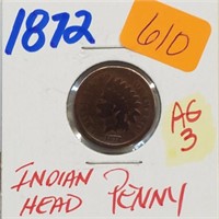 1872 AG3 Indian Head Penny One Cent