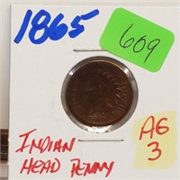 1865 AG3 Indian Head Penny One Cent