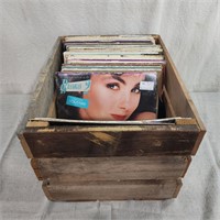 Crate of vintage albums