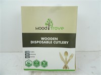 200pcs Wood Trove Disposable Wood Utensils Set