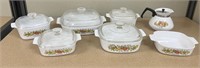 7-Pc.Set of Vintage Pyrex Corning Ware Dishes