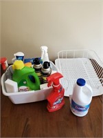 Cleaning Supplies and Drying Rack